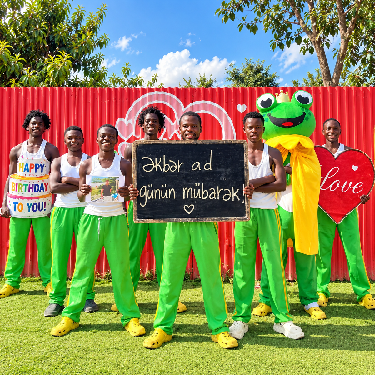 Green Pants Frog Team Personalized African Birthday Video