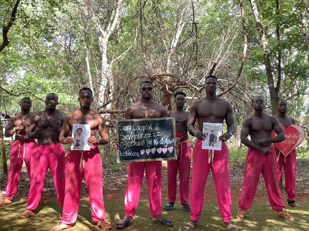 Pink pants muscle male lion team